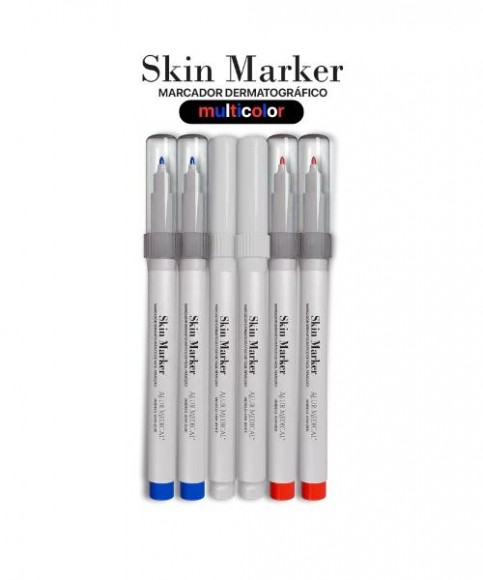 Kit 6 Canetas para Marcação de Pele - Multicolor - Skin Marker