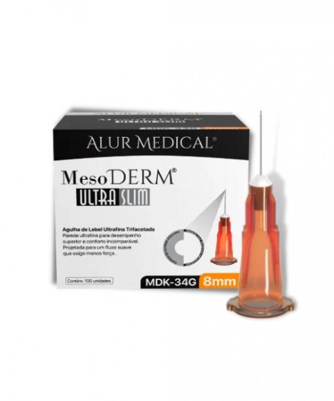 Agulha MesoDerm Extra Slim 34G-8mm
