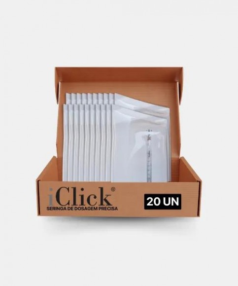 Iclick® - Seringa de dosagem precisa para Toxina Botulínica 1ml - Kit com 20 unidades